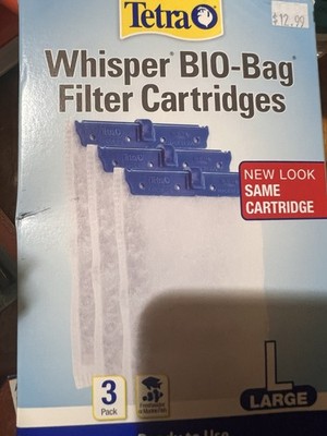 Tetra Whisper BIO-Bag Filter Cartridges Large 3 Pack Ready To Use NIB 26170