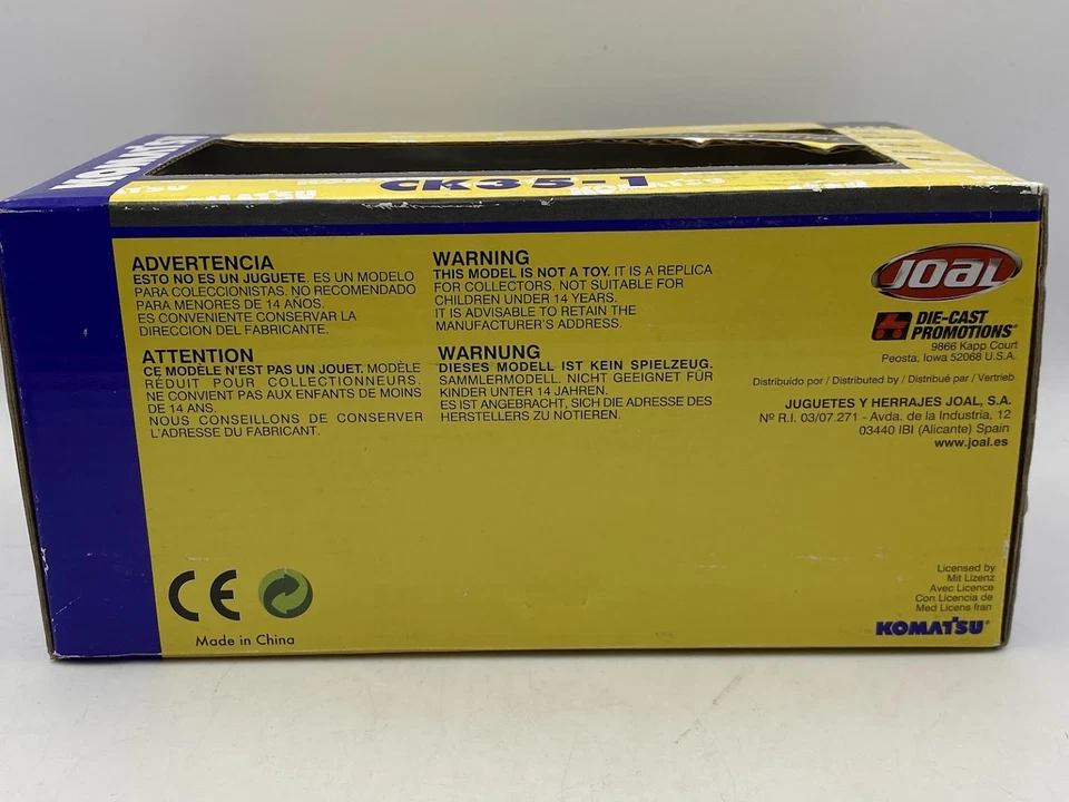 JOAL KOMATSU CK35-1 Minipala Cingolata 1:25 macchine da costruzione diecast - Immagine 4 di 4