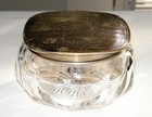 Vintage 63g STERLING SILVER LIDDED VANITY GLASS JAR Powder Marked~No Chips~Deco — photo 5