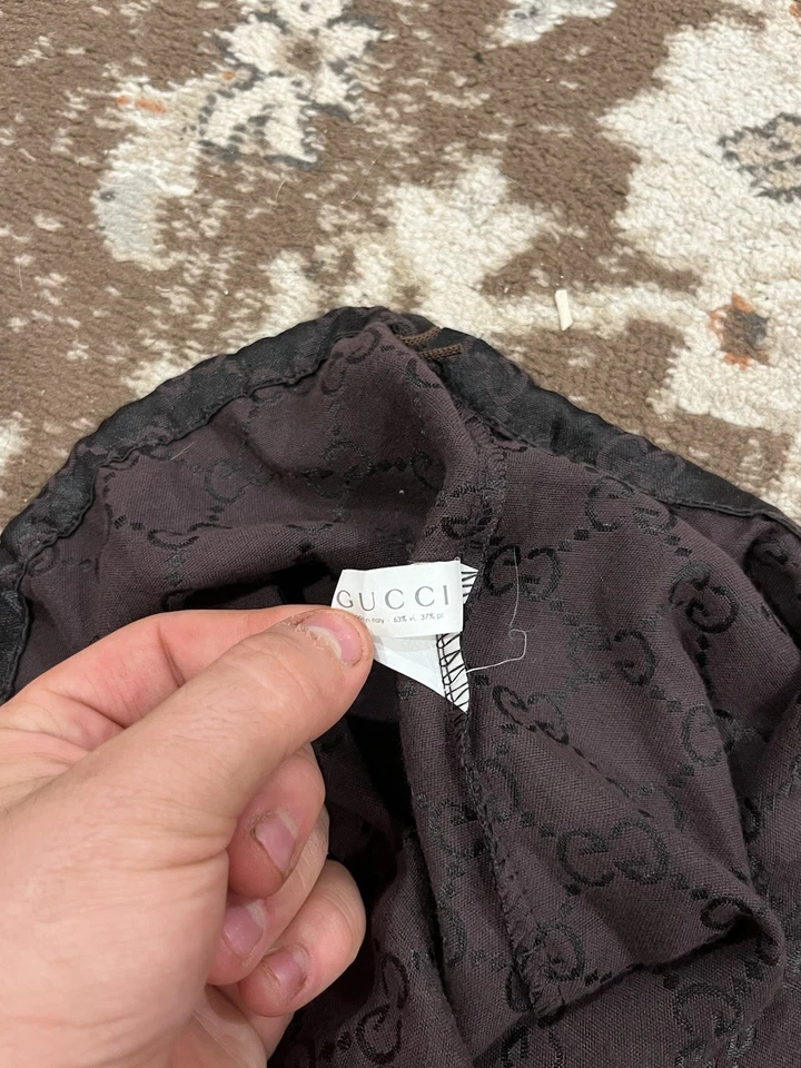 Bolso antipolvo Gucci marrón GG con monograma y cordón 17x19 pulgadas auténtico logotipo bolsa de almacenamiento Foto 4 de 4