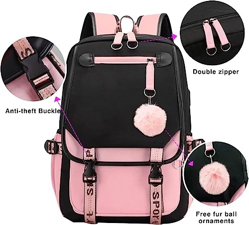 Girls Backpack Middle School Students Bookbag,School Backpack with Blackpink - 第 5/8 張圖片