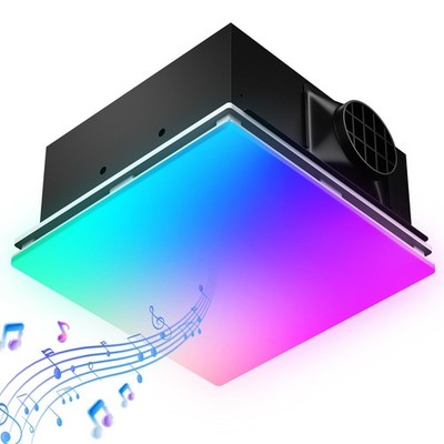 BSEED Wifi Smart Bathroom Exhaust Fan with Light, Bluetooth Speaker & Humidit...