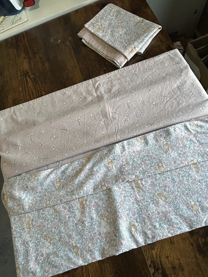 Ditsy Bunny Cotton Fabric Childs Duvet & Pillowcase Set Reversible Floral Kitsch - Image 3 of 4