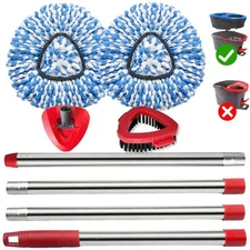 Spin Mop Replace Heads for O Cedar Rinse Clean 2 Tank System Replacement