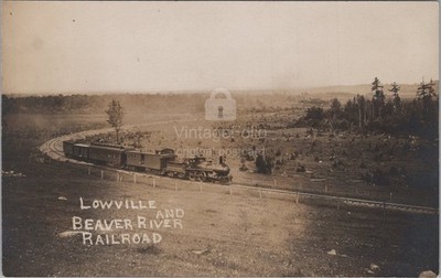 Lowville Beaver River RR New York NY Steam Train RPPC 1910s Postcard