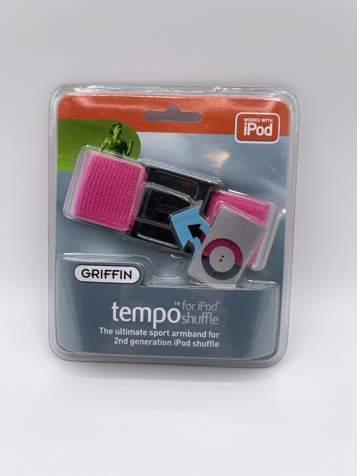 GRIFFIN tempo iPod Shuffle - Pink Sport Armband for 2nd Gen iPod Shuffle