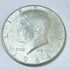 1964 Kennedy Half Dollar 90% Silver Circulated Coin Free Shipping #8870
