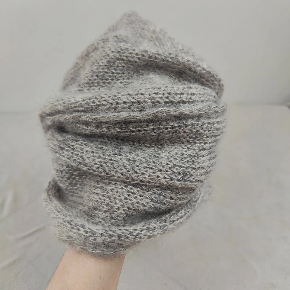 Gorro Turbante Vintage Marzi Firenze para Neiman Marcus Gris Mezcla Mohair Tejido Foto 3 de 4