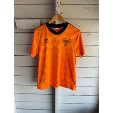 Vintage Umbro NOSO Soccer Jersey Orange Zigzag Pattern Number 7 Mens Shirt
