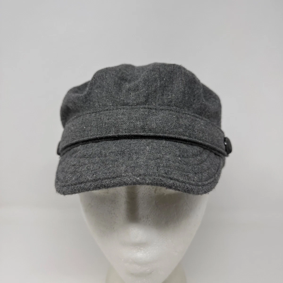 Stylish Gray Women’s Newsboy Cap with Button Trim The Women main image 2