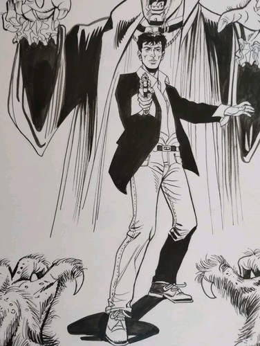 G. MONTANARI DYLAN DOG TAVOLA ORIGINAL ART Illustrazione Cartoomics 2011 - Foto 4 di 10