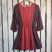 Gap Kids Red Navy Floral Dress Girls XXL Boho Fairy Lightweight Cottagecore