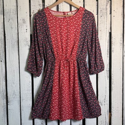 Gap Kids Red Navy Floral Dress Girls XXL Boho Fairy Lightweight Cottagecore