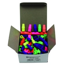 Pencil Eraser Caps, Latex Free, Assorted Colors, 144/Box 71544 