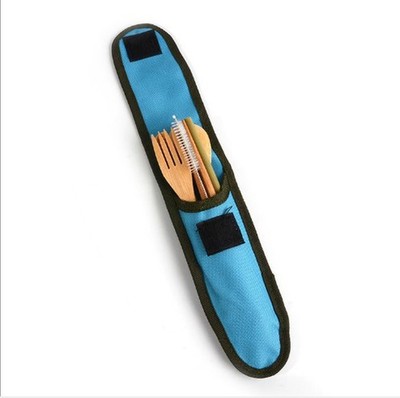 To-Go Bamboo Travel Utensils - Utensil Set with Carrying Case - Multiple Colors