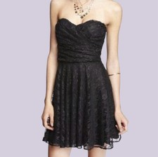Express Black Lace Strapless Mini Dress Women’s Size 8