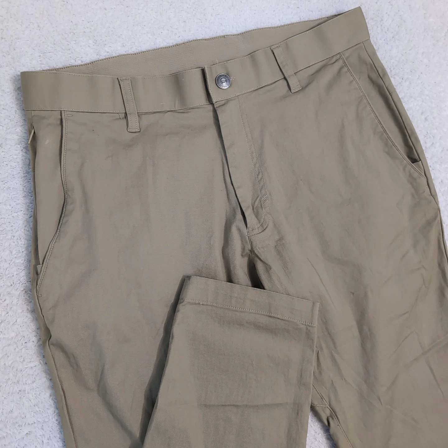 Fabletics Pants Mens 31x30 Beige Chino Golf Flat Front Lightweight Stretchy EUC