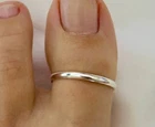 Solid Metal 925 Silver Women's Valentine's Big Adjustable Band Toe Ring 925