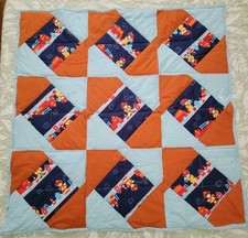 Handmade Baby Toddler 40"x 40" Monkey Firefighter Kids Quilt USA Nice Condition