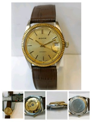 EDOX AUTOMATIC PATINA GOLD DIAL SWISS UNISEX ADULT WORKING CONDITION
