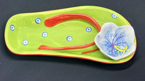 Dennis East Flip Flop Chip & Dip Serving Platter Summer Serving Dish. - Picture 5 of 8