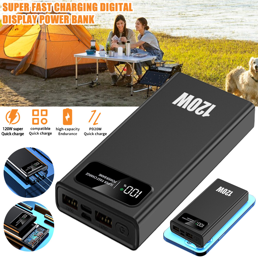 120W 50000mAh Power Bank with Fast USB-C Charging for Phones  