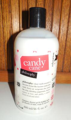 PHILOSOPHY Candy Cane Shampoo Shower Gel Bubble Bath 480 ml or 16 oz Sealed NEW 