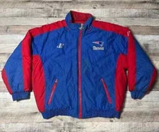 New England Patriots Jacket XL Blue Vintage Logo Athletic Pro Line NFL Football