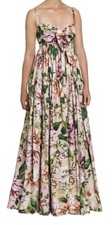 Dolce And Gabbana NWT $2745  Poplin Floral-Print Maxi Dress Size IT 50