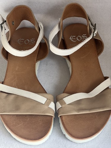 EOS Women’s Leather Sandals Size 38 Made In Portugal Casual Beach Summer - Picture 2 of 15