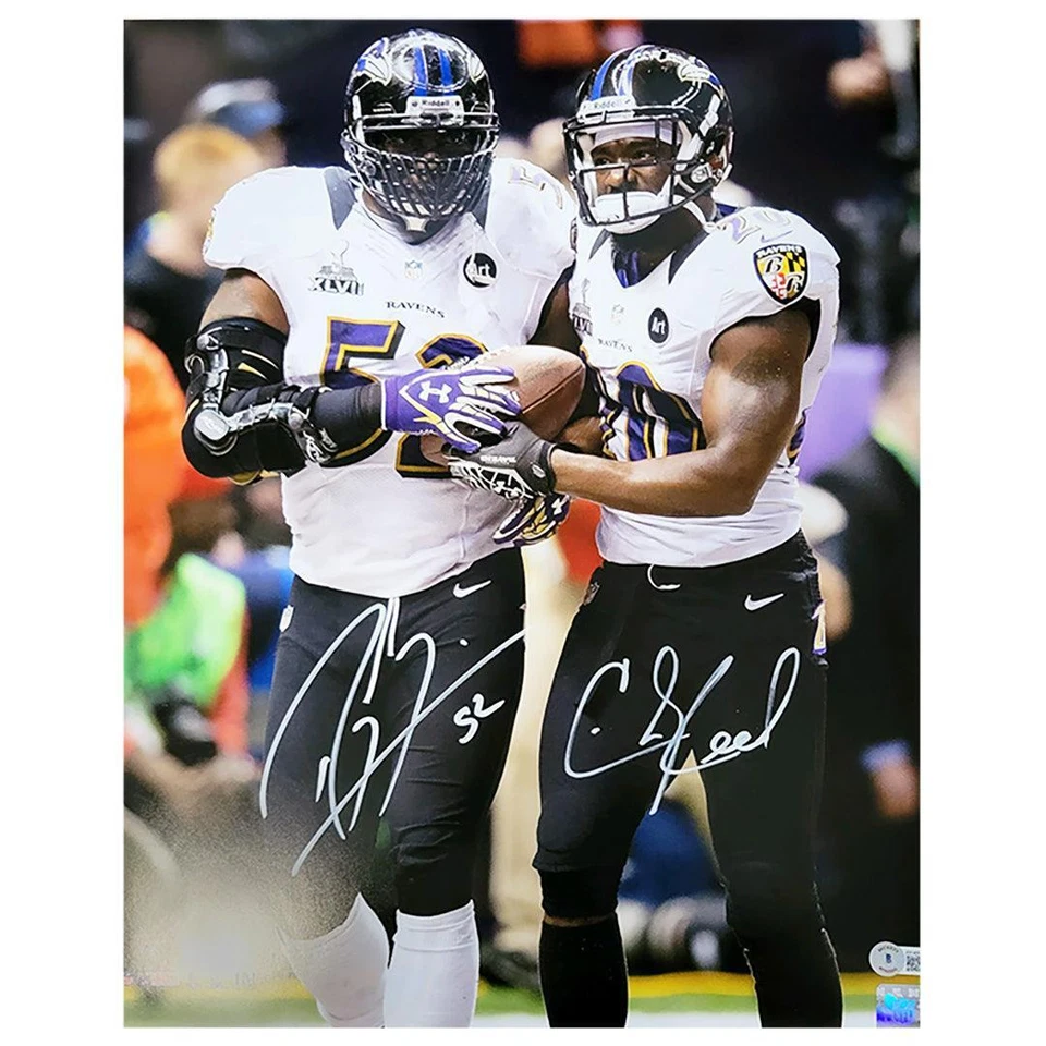 Ray Lewis & Ed Reed Signed Dual Signature Baltimore Ravens 16x20 Photo (Beckett) - Image 2 of 3