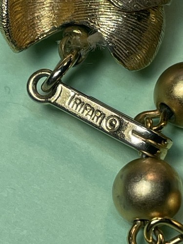 De Colección Impresionante Gargantilla/Collar Trifari Cepillado Tono Dorado Pétalo Retorcido Cuerda 16" - Imagen 5 de 9