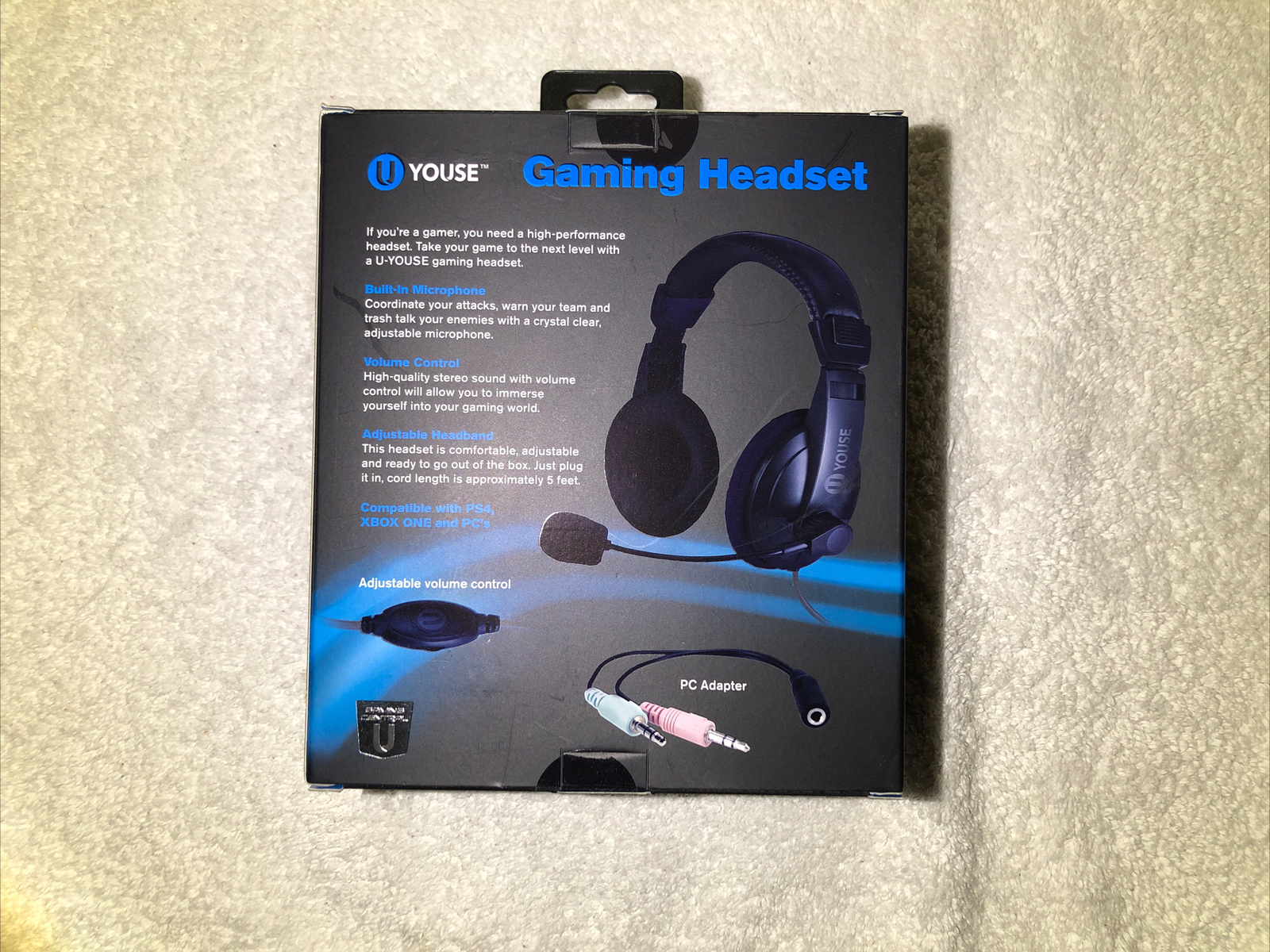 UYouse Gaming Headset XBOX ONE, PS4, AND PC, With Built In Mic (U