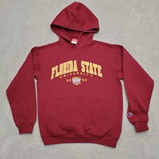 Vintage Florida Seminoles Hoodie Kids Large Red Football Nokia Sugerbowl 2003