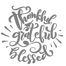 Art Paint Reusable Stencil Silhouette - Thanksgiving Thankful Grateful Blessed