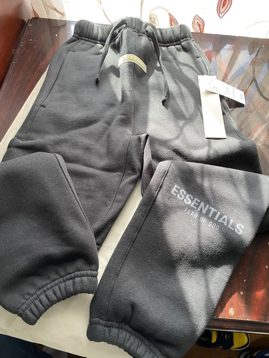 ESSENTIALS Fear Of God SWEATPANTS Kids SIZE S 6/7 Black | eBay 