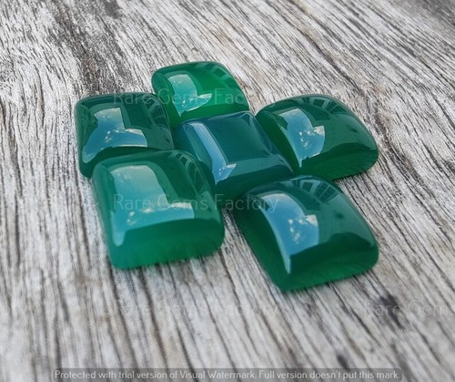 WHOLESALE Natural Green Onyx Square Shape Cabochon, AAA Quality Gemstones Lot - Picture 7 of 9