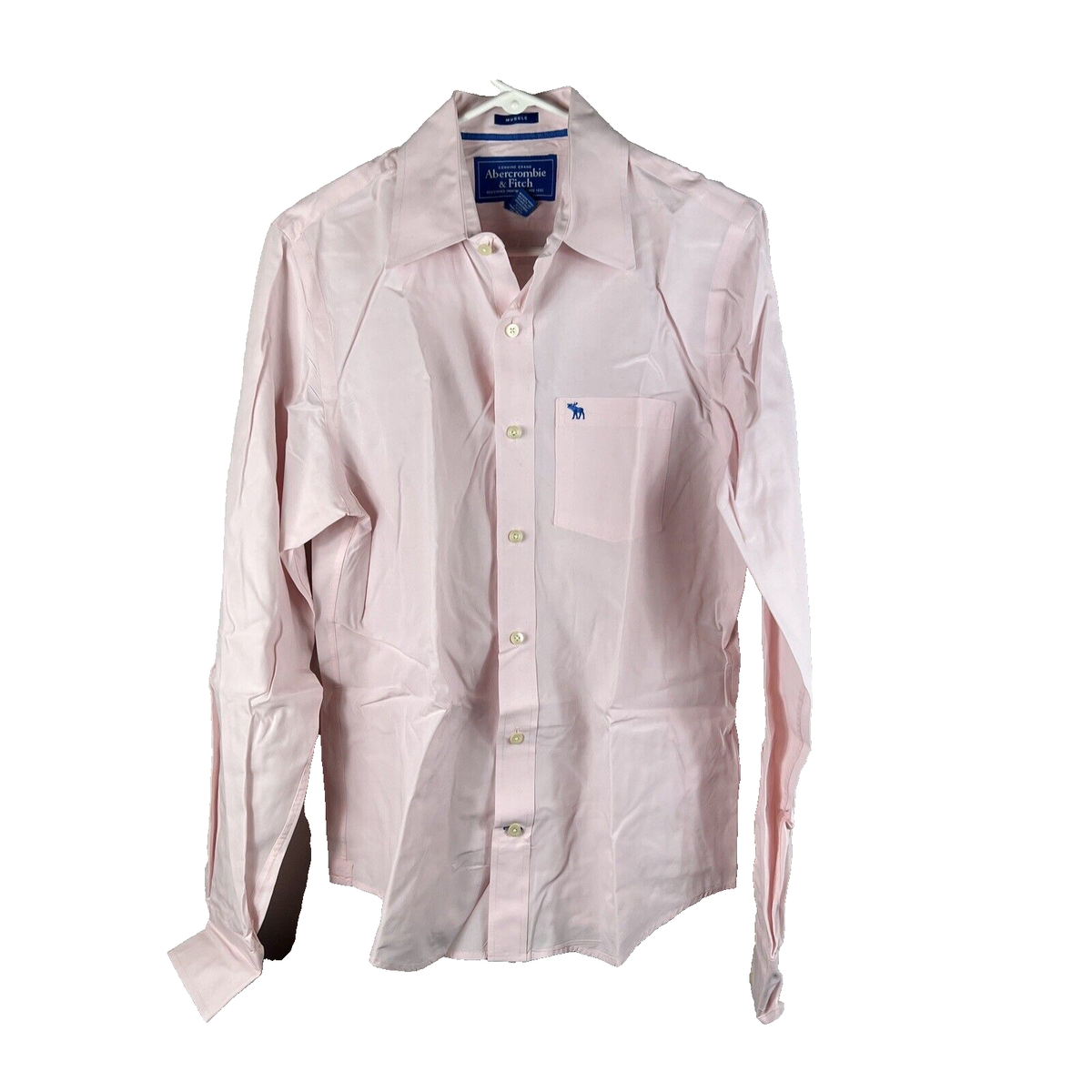 abercrombie dress shirts & Fitch Men's Shirt Muscle Pale pink Size Large sleeve sweater Abercrombie & Fitch linen dress