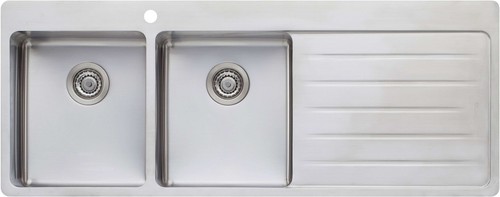 Oliveri Sonetto Double Left Hand Bowl Inset Sink With Drainer SN1071 - Picture 2 of 4