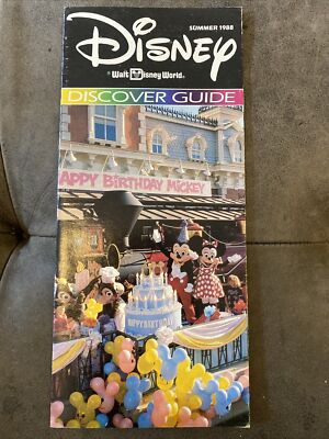 Disney Restposten - Vintage 1st Visit Badge, Walt Disney World Discover Guide 1988