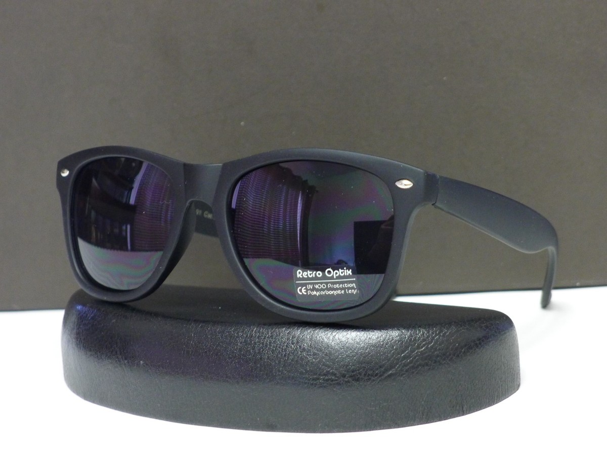 Classic Retro Designer Sunglasses Matte Black Frame Dark  display picture 1