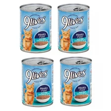 4 Cans 9Lives Meaty Pate Wet Cat Food with Real Chicken and Tuna, 13-oz. 