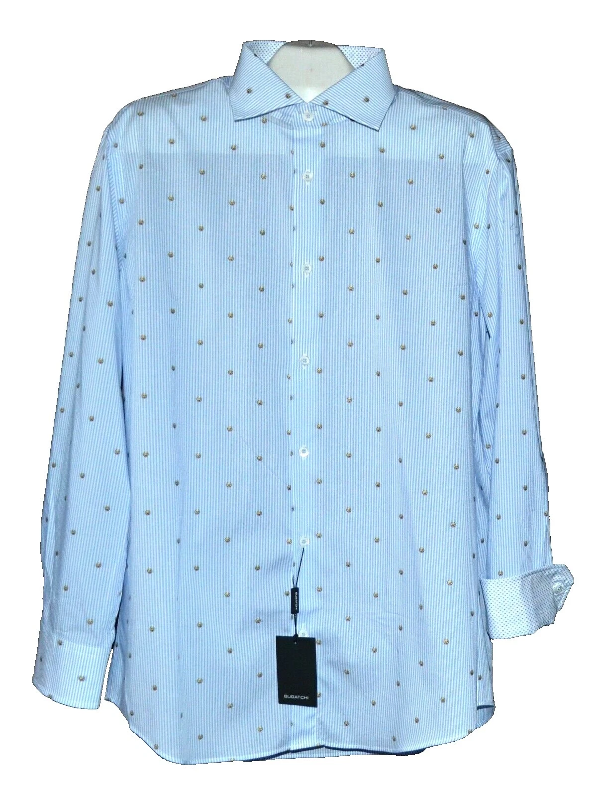 Bugatchi Uomo Classic Striped Casual Button-Down Shirts for Men