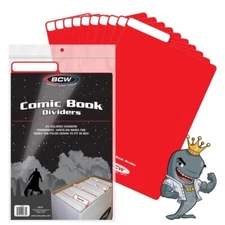 BCW Red Comic Book Dividers 25ct Pack Fold Down Tab FREE SHIP