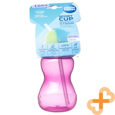 Canpol Babies SO COOL Trinklernbecher mit Schnabel Strohhalm Pink 270 ml 12m+ - Bild 1 von 4