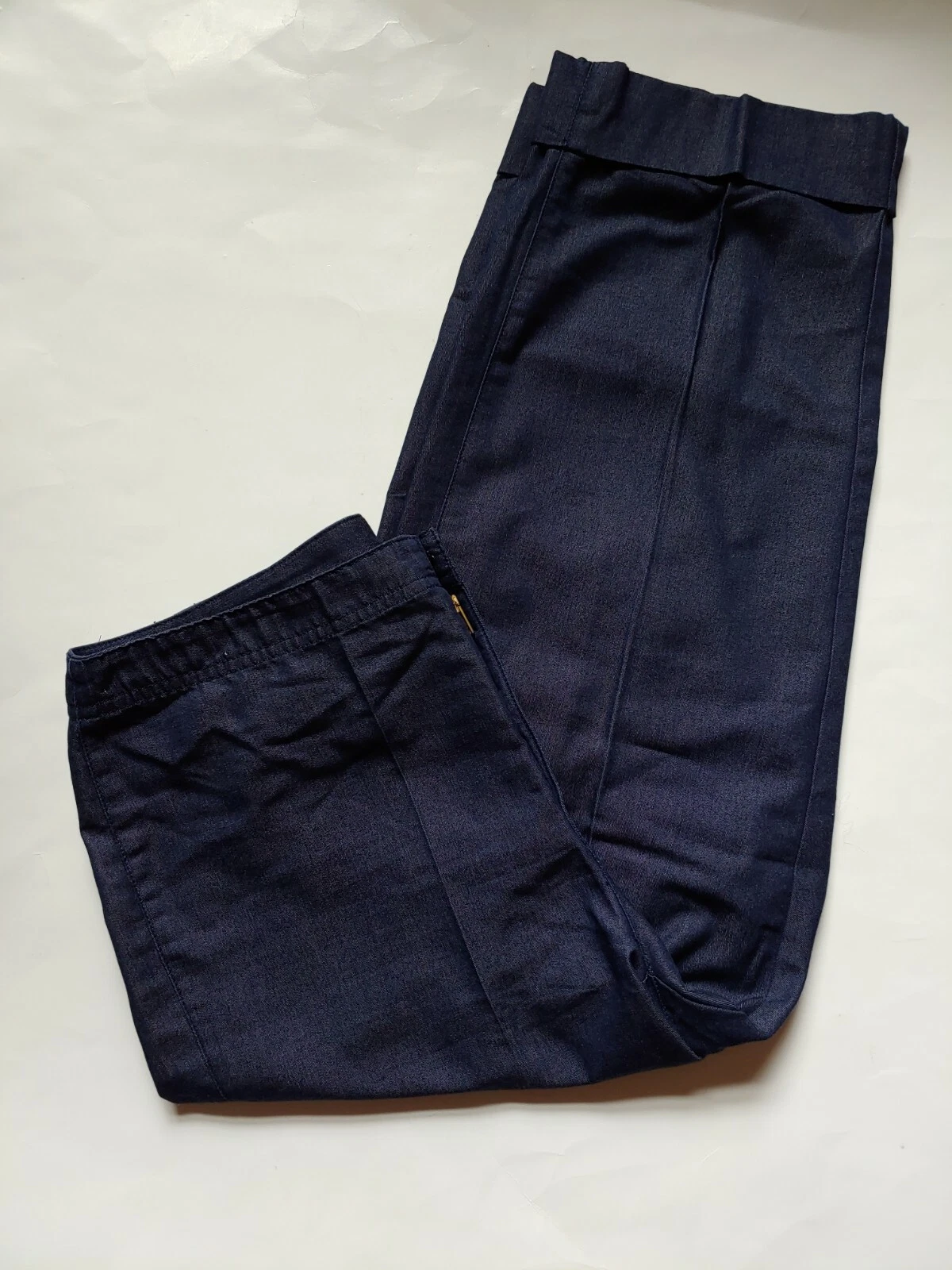 Liz Claiborne Lizwear Cropped Capri Pants Womens Size 10 Petite Blue Denim Look