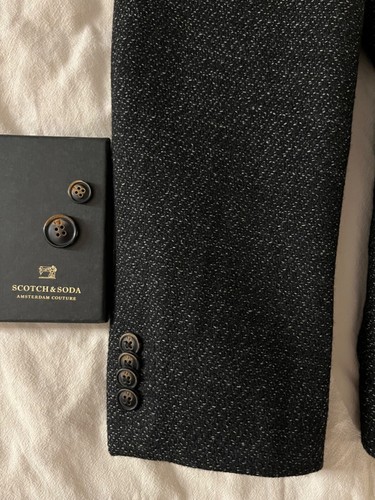 Scotch & Soda Woll-Sakko Blazer Gr. S 46 schwarz strukturiert Pfeffer Salz Wolle - Bild 8 von 11