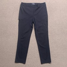 Lands End Pants Women 8 Black Mid Rise Slim Leg Stretch Casual