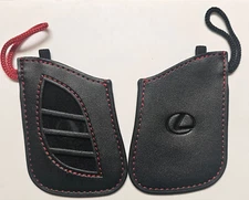 Lexus OEM Factory Key FOB Protector Cover Black / Red Stitch PT420-00184-L4