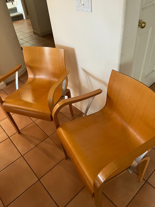 1989 Crassevig / Knoll Ginotta Bentwood Dining Arm Chairs by Enrico Franzolini